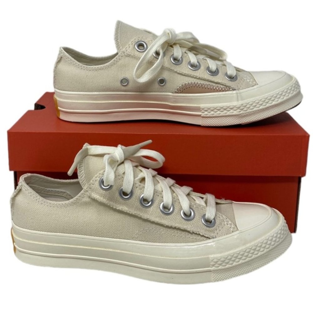 Converse Chuck 70 OX Shoes Crafted Canvas Beige Women Size Low Top Skate 572613C